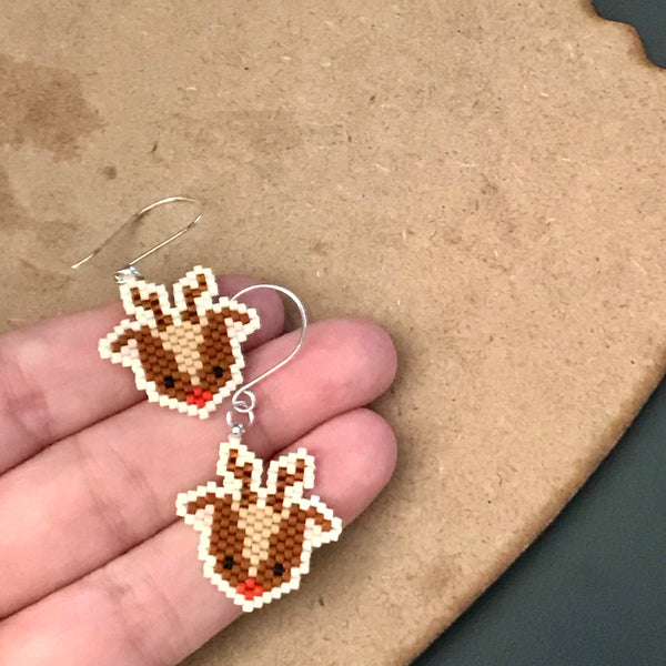 Reindeer Earrings, Christmas Jewelry