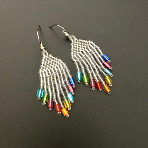 Crystal Clear Color Rainbow Dangle Earrings