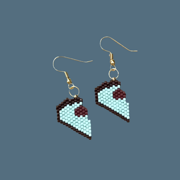 Mint Pie Earrings, Grasshopper Dessert Pie Jewelry