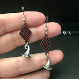 Witch Hat Charm Dangle Earrings, Halloween Jewelry