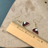 Chocolate Pie Earrings, Dessert Jewelry