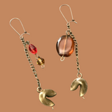 Fortune Cookie Earrings, Chinese Takeout Jewelry