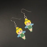Yellow Haired Fairy Dangle Earrings, Fairytale And Fantasy Jewelry