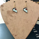 Mint Pie Earrings, Grasshopper Dessert Pie Jewelry