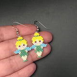 Yellow Haired Fairy Dangle Earrings, Fairytale And Fantasy Jewelry