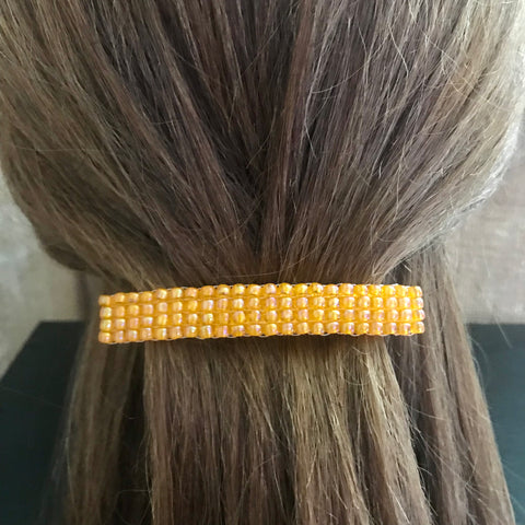 Transparent Orange Large French Barrette, 80mm