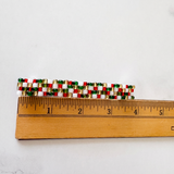 French Barrette 90mm, Christmas Inspired, Red, White, Green, and Gold