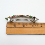 French Barrette 90mm, Christmas Inspired, Red, White, Green, and Gold