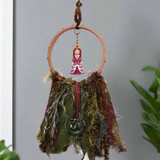 Beaded Dragon Queen Small Wall Decor In Burgundy And Green
