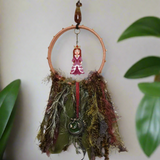 Beaded Dragon Queen Small Wall Decor In Burgundy And Green