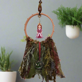 Beaded Dragon Queen Small Wall Decor In Burgundy And Green