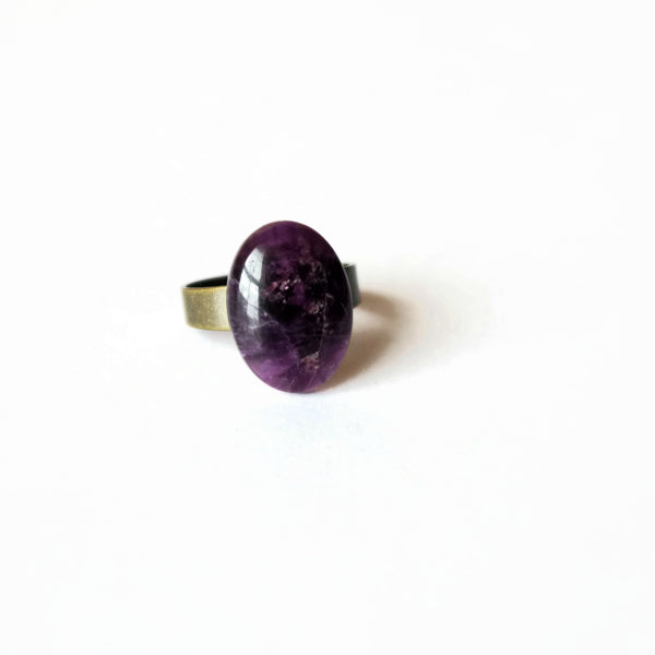 Dark Amethyst Adjustable Ring