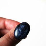 Blue Sodalite Statement Ring, Adjustable Silver Plated Band