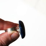 Blue Sodalite Statement Ring, Adjustable Silver Plated Band