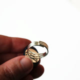 Blue Sodalite Statement Ring, Adjustable Silver Plated Band