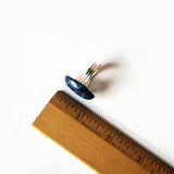 Blue Sodalite Statement Ring, Adjustable Silver Plated Band