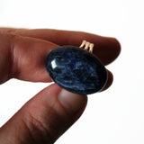Blue Sodalite Statement Ring, Adjustable Silver Plated Band