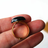 Blue Goldstone Ring With Adjustable Gold Plated Band