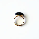Blue Goldstone Ring With Adjustable Gold Plated Band