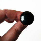 Large Black Round Glass Statement Ring, Adjustable Silver Plated Band