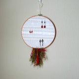 Christmas Earring Wall Hanger And Decor In Red And Green Accent