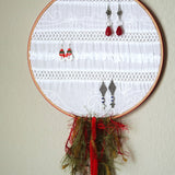 Christmas Earring Wall Hanger And Decor In Red And Green Accent