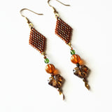 Topaz Gold Luster Color Statement Earrings