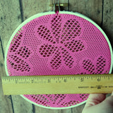 Hot Pink Floral And White Small Earring Hanger And Wall Decor