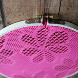 Hot Pink Floral And White Small Earring Hanger And Wall Decor