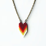 Retro Rainbow Cascading Heart Necklace