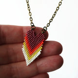 Retro Rainbow Cascading Heart Necklace