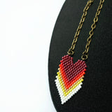 Retro Rainbow Cascading Heart Necklace