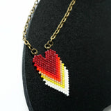 Retro Rainbow Cascading Heart Necklace