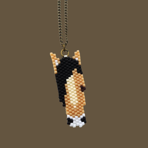 Horse Necklace, Tan Black