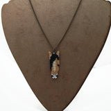 Tan And Black Beaded Horse Head Necklace On Adjustable Chain