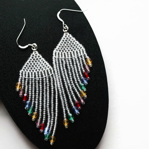 Colorful Glass And Crystal Beaded Earrings