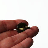Jet Black Glass Domed Cabochon Adjustable Cocktail Ring