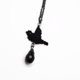 Blackbird Statement Necklace On Adjustable Black Chain
