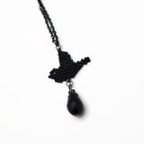 Blackbird Statement Necklace On Adjustable Black Chain