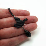 Blackbird Statement Necklace On Adjustable Black Chain