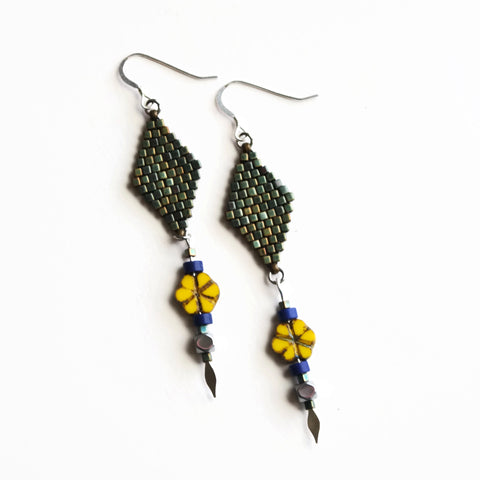 Long Summer Flower Earrings