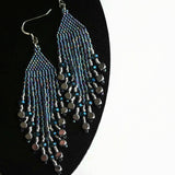 Shiny Long Beaded Statement Earrings