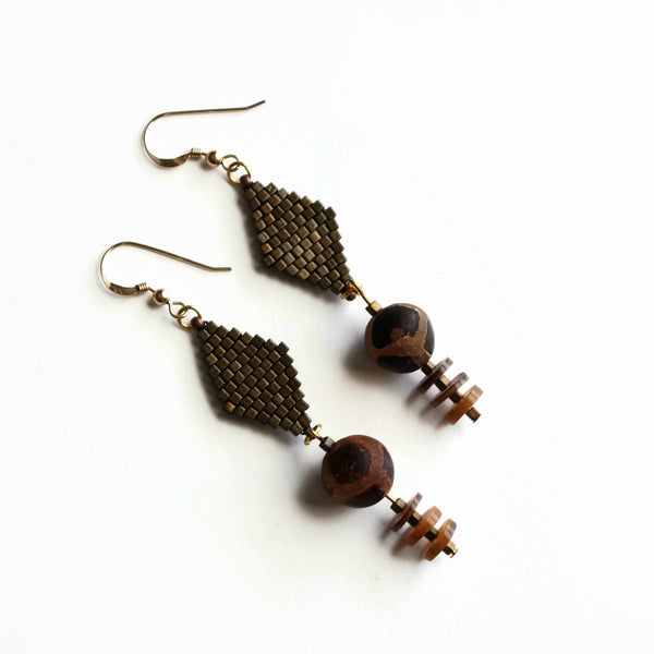 Earth Tone Tribal Earrings