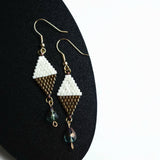 Off White And Copper Color Dangle Earrings