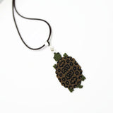 Large Terrapin Turtle Beaded Artisan Unisex Necklace On Adjustable Cord