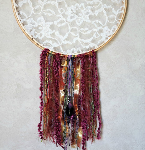 Plum And Rust Colored Earring Hanger And Wall Decor