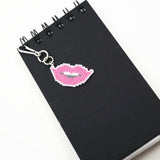 Pink Lips Beaded Charm