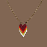 Retro Rainbow Cascading Heart Necklace