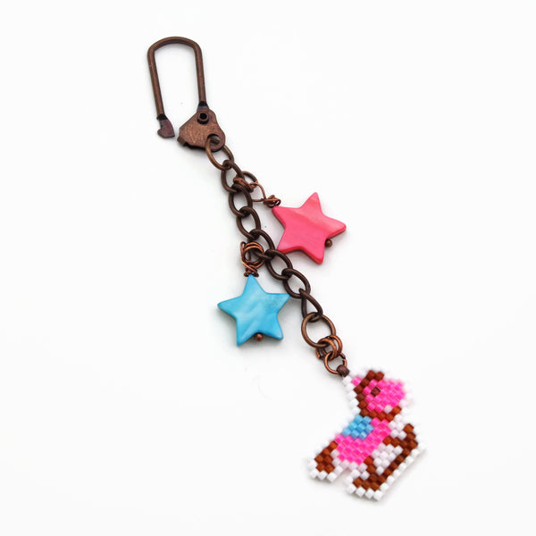 Pink And Blue Rocking Horse Charm