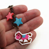 Pink And Blue Rocking Horse Charm